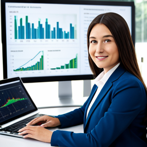 Home 17 A professional adult female insurance broker, wearing a modest business suit, seated at a sleek modern desk in a bright, contemporary office. Behind her, subtle digital displays show clean, abstract data visualizations and customer insights. She is looking towards the viewer with an intelligent, empathetic expression, as if providing expert advice, conveying trust and personalized service. The focus is on the synergy between human expertise and data-driven insights. Professional photography, high resolution, realistic, perfect anatomy, correct proportions, well-formed hands, proper finger count, natural body proportions, natural pose, professional dress, fully clothed, appropriate attire, safe for work, appropriate content, family-friendly.